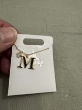 Disney Parks Mickey Mouse Faux Gem Letter M Gold Color Necklace NEW - $32.90