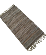 Leather Hearth Rug for Fireplace Fireproof Mat BEIGE GOLD - $280.00