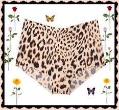L  Brown Tan Leopard NO SHOW Edge Victorias Secret High Waist Midi Brief Pantie  - £10.35 GBP