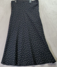 1980&#39;s Midi Skirt Womens Petite 4 Black Polka Dot Polyester Lined Elasti... - $17.49