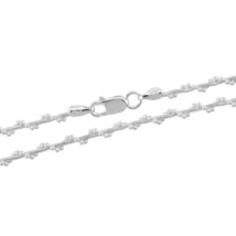 Fancy Twist Round Beaded Vines 2mm Snake Chain Sterling Silver 18-Inch Necklace - £25.00 GBP