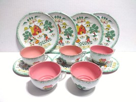 Ohio Art Vintage Tin Tea Set Lot of 12 Pieces Farming - £13.37 GBP