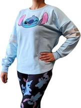 Children&#39;S Light Blue Long Sleeve Sweatshirt With Disney Stitch Aloha. - $35.96