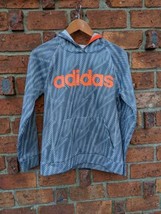 Adidas Grey and Orange Pullover Sweatshirt Large L 14/16 - $276.61 MXN