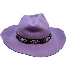 Cowgirls at Heart Purple Wool Wide Brim Hat Floral Band Girls 8+ Gymboree - $28.80