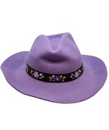 Cowgirls at Heart Purple Wool Wide Brim Hat Floral Band Girls 8+ Gymboree - $28.80