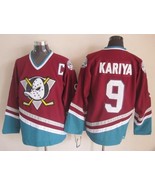 Ducks #9 Paul Kariya Jersey Old Style Uniform Burgundy - £32.69 GBP