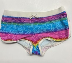 Op Girls Swim Boy Shorts Size  XL Rainbow White Trim Pull On Tie - £8.23 GBP