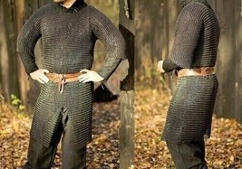Round Riveted With Flat  Chainmail Shirt 9 MM Extra Large Size new - $369.15