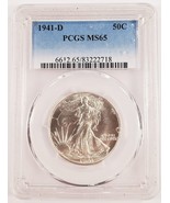 1941-D 50C Walking Liberty Half Dollar Graded by PCGS as MS-65 - $173.24