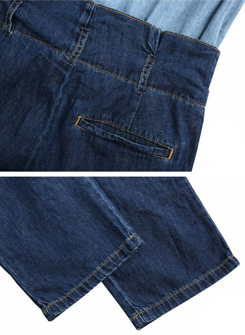 Women's Two-tone Double Denim Sleeveless Belted High Waist Jumpsuit RRP$90 AUS Item image 7