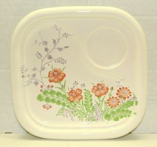 Vintage Japan Floral Ceramic Sectioned Snack Plate Orange &amp; Green Flower... - £11.68 GBP