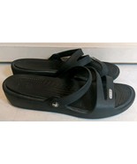 CROCS Women&#39;s Size 8 Patricia II Wedge Sandal Black Slip On Strappy - $29.19 CAD