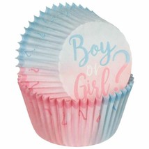 Gender Reveal Boy or Girl? Baby Shower 75 ct Baking Cups Cupcakes Liners - £3.16 GBP
