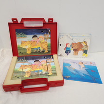 100% Vintage - Unicef Kids Cube Block Puzzle Game In Original Red Case 6 Scenes - £28.44 GBP