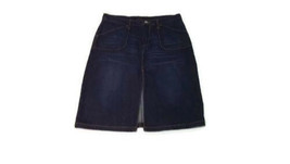 EXPRESS Retro Womens Jean Skirt Size 9 / 10 Stylish Split Front Denim Skirt - $9.88