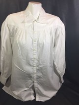 Liz Wear Men Casual White Shirt Button Up Size M Long Sleeve Fits Big  B... - $23.31