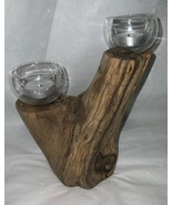 Tree Wood Candle Holder Tea Light Votive Home Decor Rustic Nature 7” - $49.49