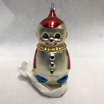 Vintage Snowman Clown Plastic Ornament 6” Tall - $9.89