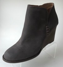 New Lucky Brand Yimme Suede Wedge Booties, Storm (Size 8.5 M) - £46.97 GBP