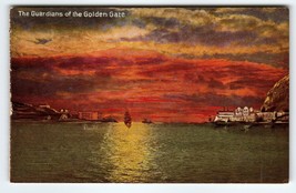 Ship Boat Postcard Sunset Guardians Of Golden Gate San Francisco California PNC - £14.92 GBP