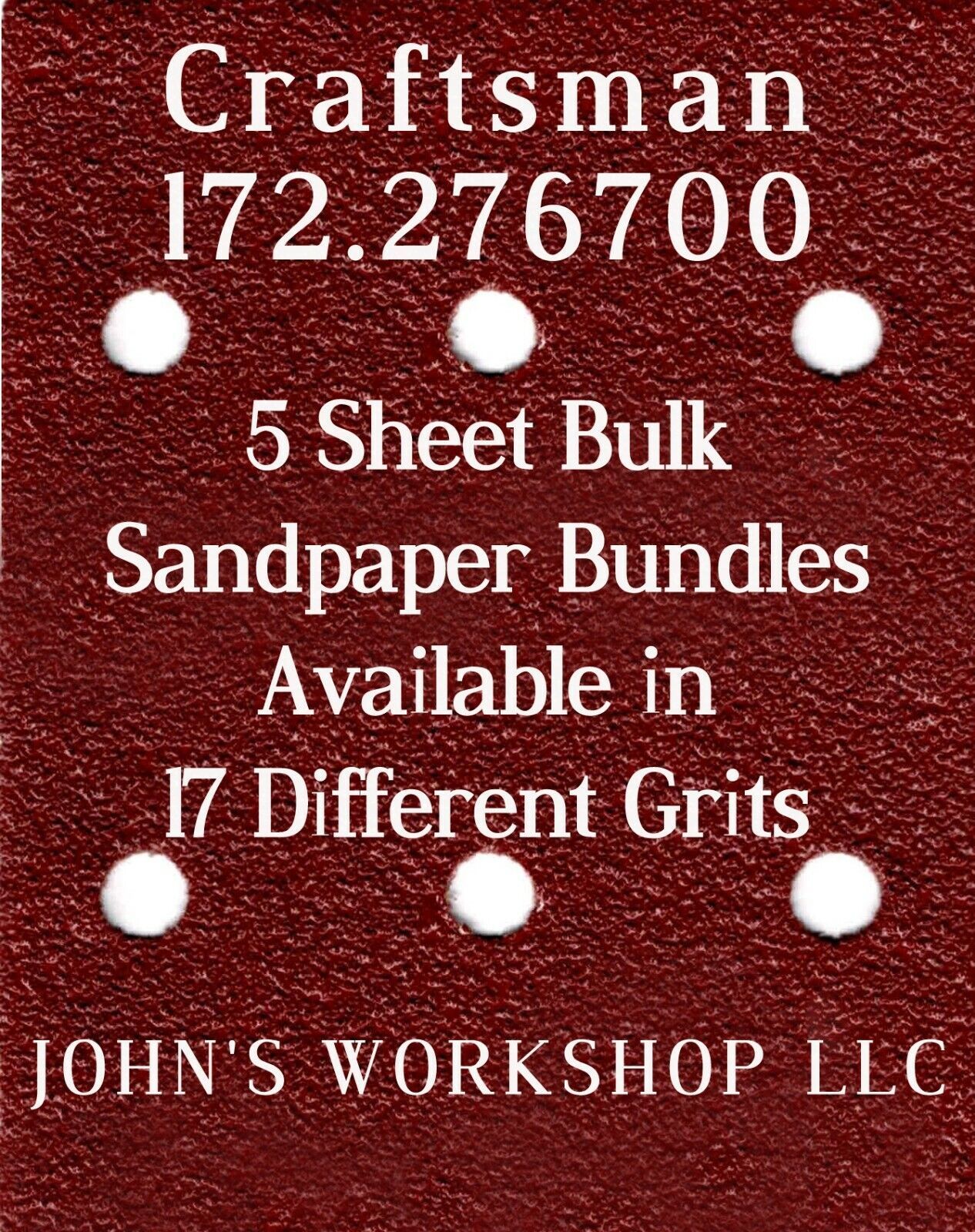 Primary image for Craftsman 172.276700 - 1/4 Sheet - 17 Grits - No-Slip - 5 Sandpaper Bulk Bundles