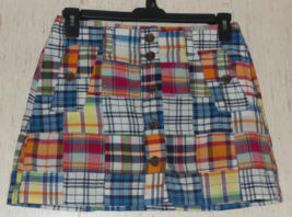 New Womens J. Crew Button Front Madras Plaid Skirt Size 4 - £29.86 GBP