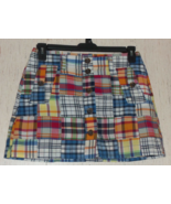 NEW WOMENS J. CREW BUTTON FRONT MADRAS PLAID SKIRT  SIZE 4 - €31,98 EUR