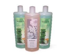 Avon Senses Pink Magnolia &amp; Cucumber Melon Bubble Bath 24 fl oz - Set of 3 - £25.24 GBP