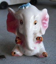 Cute Vintage Ceramic Baby Elephant Figurine 2 1/2&quot; Tall - £11.87 GBP