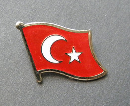 TURKEY TURKISH SINGLE FLAG INTERNATIONAL LAPEL PIN BADGE 7/8 INCH - £4.50 GBP