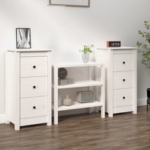 Sideboards 2 pcs White 40x35x80 cm Solid Wood Pine - £102.49 GBP