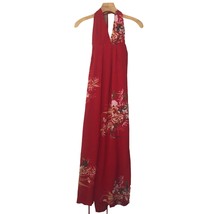 FFLMYUHULIU Maxi Dress Backless Floral High Split Size Small Beach Red N... - £16.82 GBP