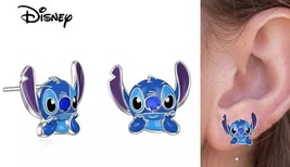 Girls Ladies Disney Parks Jewelry Stitch 925 Silver Plated Earrings Stud Set USA - £7.39 GBP