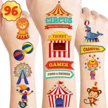 96 PCS Carnival Circus Clown Temporary Tattoos Theme Birthday Party Decorations  - £19.82 GBP