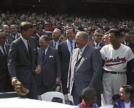 President John F. Kennedy with baseball glove at Opening Day 1963 Photo Print - $8.81+