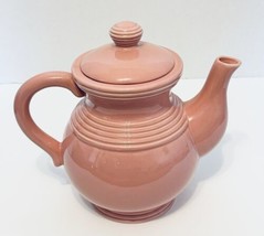 Cracker Barrel Tea Pot With Lid 1998 Pink Ceramic Round Country Kitchen Vintage - £19.68 GBP