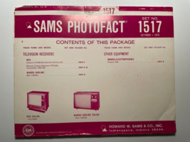 SAMS PHOTOFACT FOLDER SET NO. 1517 OCTOBER 1975 MANUAL SCHEMATICS - $4.95