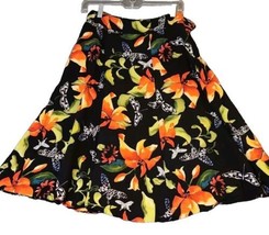 Soft Surroundings Skirt Womens Ps Petite Small Maxi Black Butterfly Floral Print - £22.87 GBP