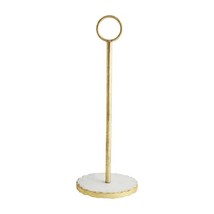 Gold Edge Marble Paper Towel Holder, White, 16&quot; x 6&quot; Dia - $158.39