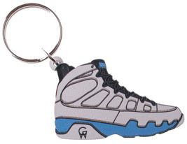 Good Wood NYC Tarheel Carolina Blue 9 Sneaker Keychain White/ Key Ring key Fob - £7.68 GBP