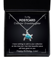 Postcard Collector Granddaughter Necklace Birthday Gifts - Turtle Pendant  - £39.34 GBP