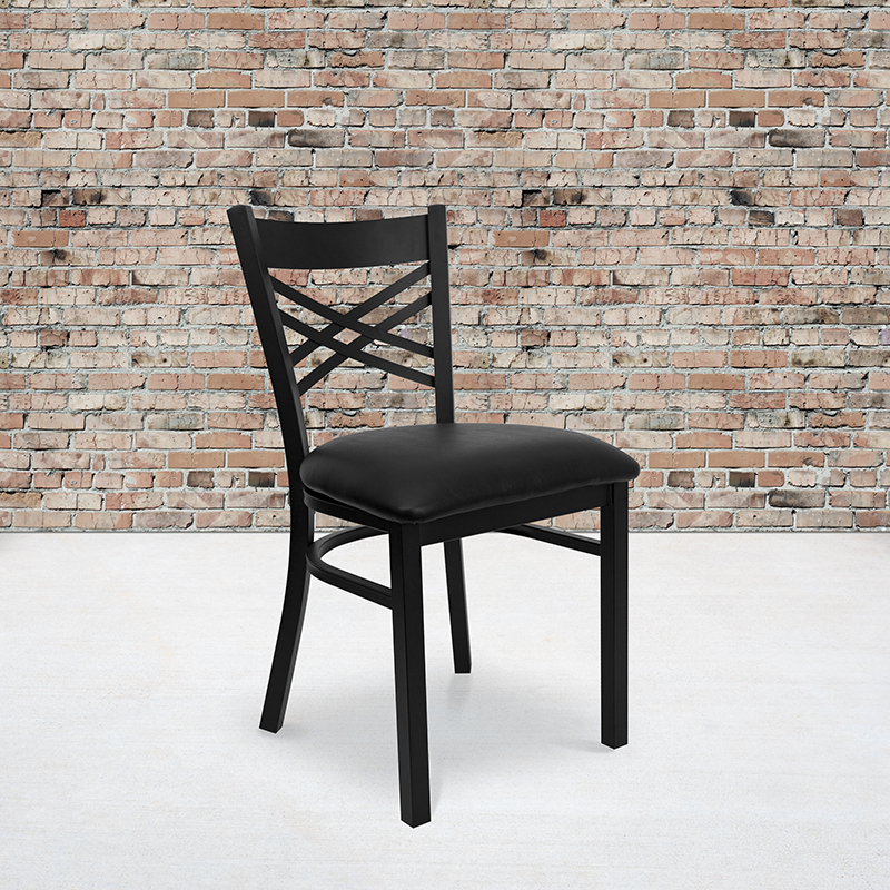 Black X Chair-Black Seat XU-6FOBXBK-BLKV-GG