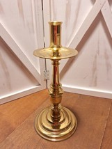 Williamsburg Virginia Metalcrafters Solid Brass Candlestick Holder Wide ... - $34.64