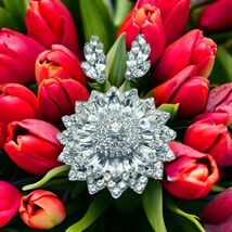 Vintage Silver Tone Rhinestone Brooch &amp; Clip On Earrings  - €88,20 EUR