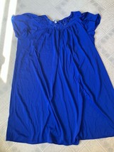 Miss Elaine for Dillards Nightgown Plus 2X Embroidered Silky Soft Bright Blue - £20.80 GBP