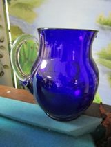 Compatible with Cobalt Blue Glass Pitcher JUG Free Form RIGAREE Handkerchief VAS - £48.98 GBP