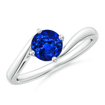 5Ct Round cut Blue Sapphire 14K White Gold Plated Anniversary Ring for Woman - £74.53 GBP