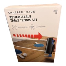 Retractable Table Tennis Set 2 Paddles 3 Balls Net Bag Sharper Image - £10.11 GBP