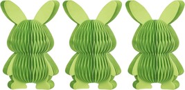 3 pcs Easter Decorations Mini 5&quot; Paper Bunny Honeycomb Figurines Tabletop Decor - £5.43 GBP